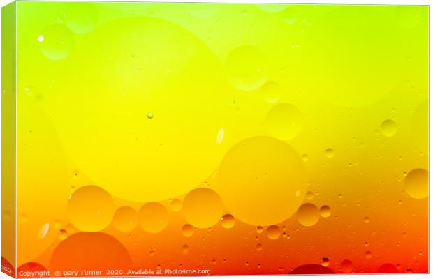 Abstract Oil Yellow To Red Canvas Print by Gary Turner
