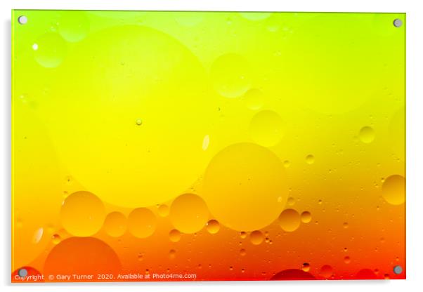 Abstract Oil Yellow To Red Acrylic by Gary Turner