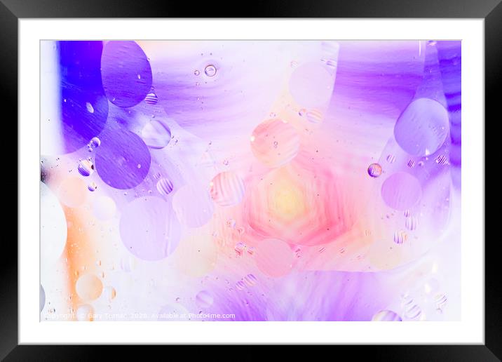 Abstract Oil And Water - Purple Framed Mounted Print by Gary Turner