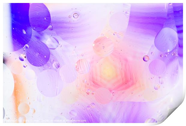 Abstract Oil And Water - Purple Print by Gary Turner