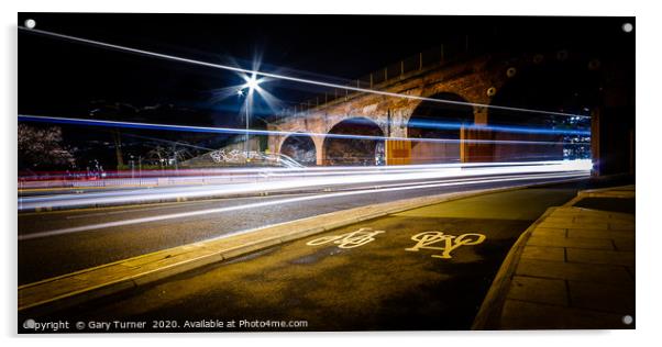 Arches Light Trails Acrylic by Gary Turner
