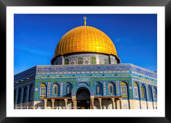 Dome of the Rock Islamic Mosque Temple Mount Jerus Framed Mounted Print by William Perry