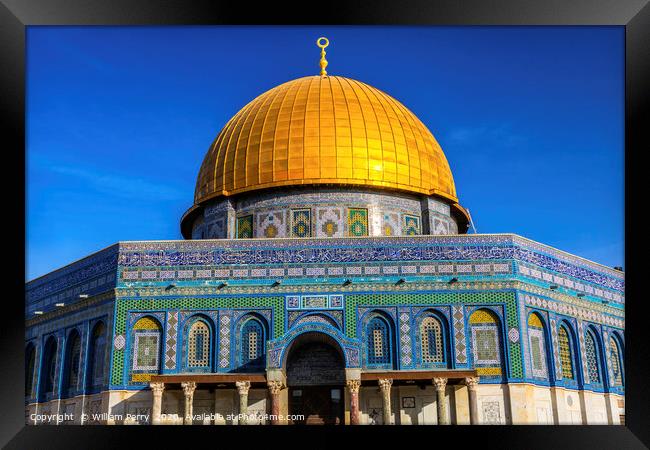 Dome of the Rock Islamic Mosque Temple Mount Jerus Framed Print by William Perry