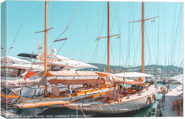 Luxurious Yachts And Boats In Cannes, Travel Print Canvas Print by Radu Bercan