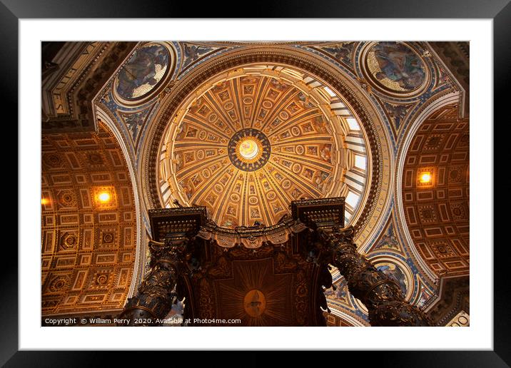 Saint Peter's Basilica Vatican Rome Italy Framed Mounted Print by William Perry