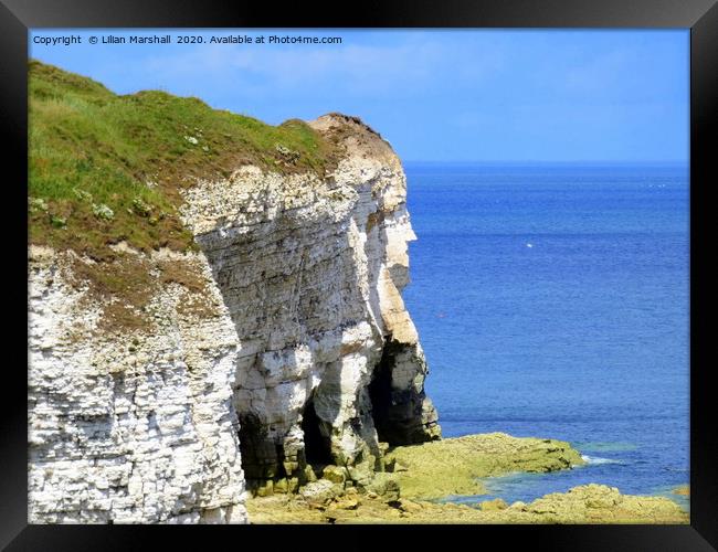 Flamborough Cliff Face. Framed Print by Lilian Marshall