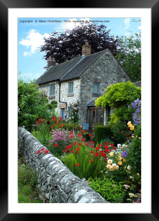 Parwich Cottage Framed Mounted Print by Alison Chambers