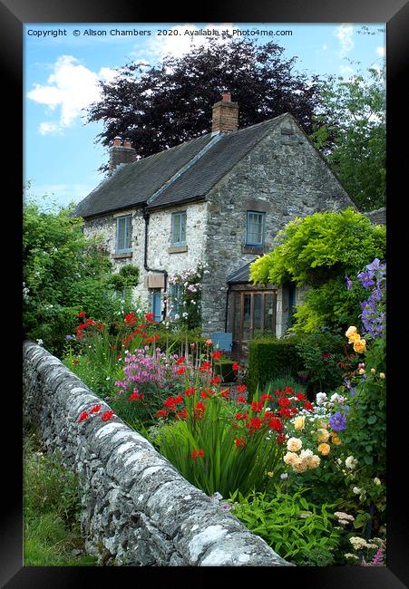 Parwich Cottage Framed Print by Alison Chambers