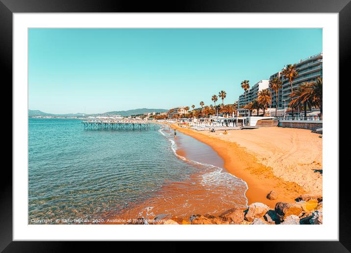 Cannes Beach, Summer Beach Vibes, French Riviera Framed Mounted Print by Radu Bercan