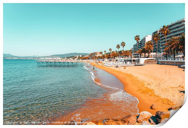Cannes Beach, Summer Beach Vibes, French Riviera Print by Radu Bercan