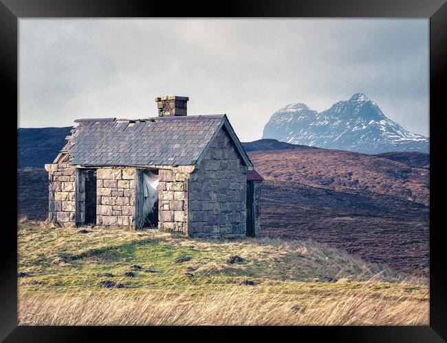 Elphin bothy Framed Print by Kevin Ainslie