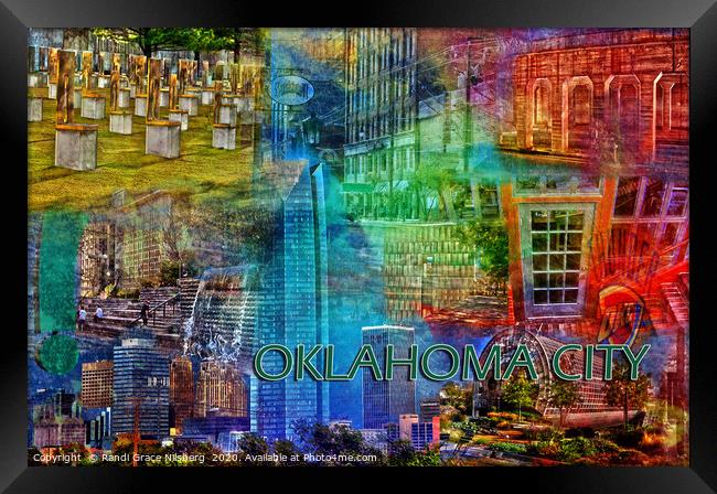 Oklahoma City Collage Framed Print by Randi Grace Nilsberg