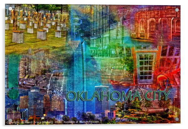 Oklahoma City Collage Acrylic by Randi Grace Nilsberg