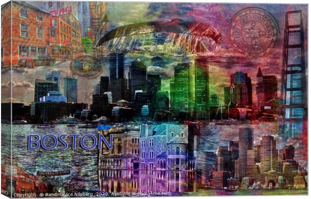 Boston Collage Canvas Print by Randi Grace Nilsberg