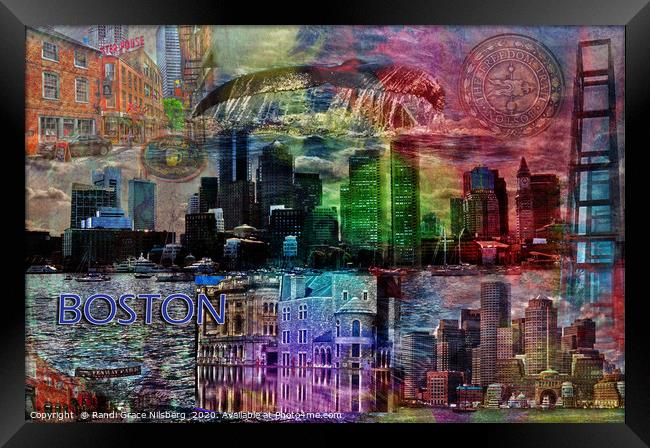 Boston Collage Framed Print by Randi Grace Nilsberg