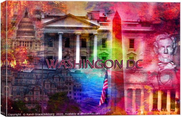 Washington DC Collage Canvas Print by Randi Grace Nilsberg