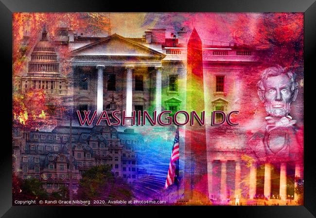 Washington DC Collage Framed Print by Randi Grace Nilsberg
