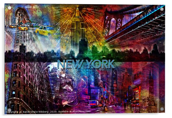 New York Collage Acrylic by Randi Grace Nilsberg
