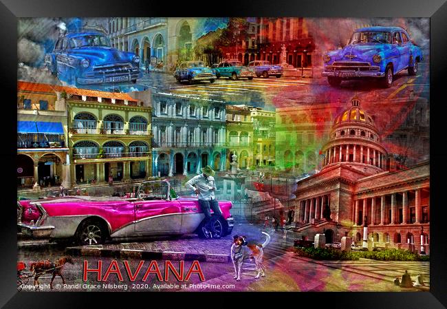 Havana Collage Framed Print by Randi Grace Nilsberg