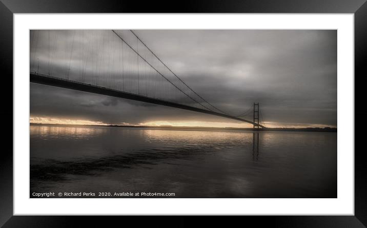 storm clouds above the bridge Framed Mounted Print by Richard Perks