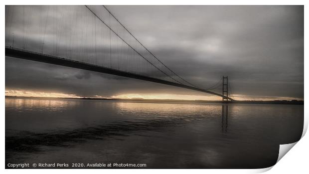 storm clouds above the bridge Print by Richard Perks