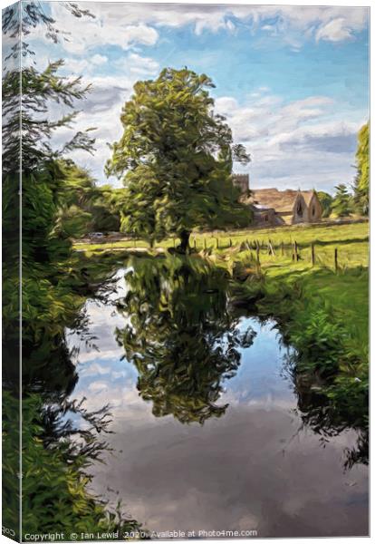 Reflections At East Lockinge Digital Art Canvas Print by Ian Lewis