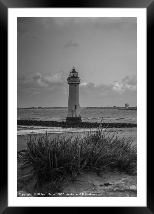 New Brighton lighthouse Framed Mounted Print by Richard Perks
