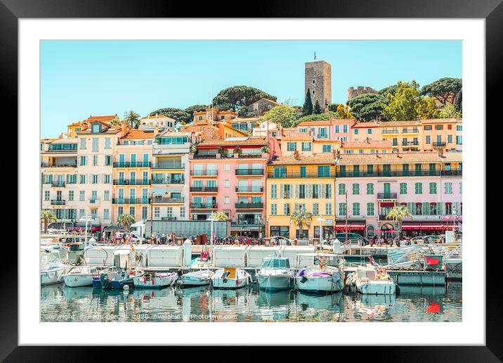 Cannes City Skyline, Luxurious Yachts And Boats Framed Mounted Print by Radu Bercan
