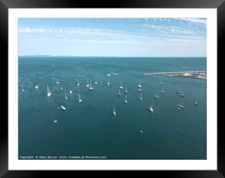 Aerial Sea, Cascais Portugal, Drone Photography Framed Mounted Print by Radu Bercan
