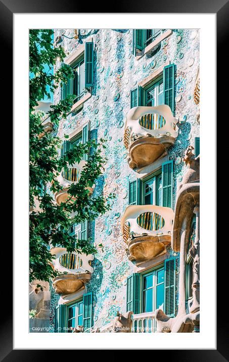 Casa Batllo, Antoni Gaudi Architecture, Barcelona Framed Mounted Print by Radu Bercan