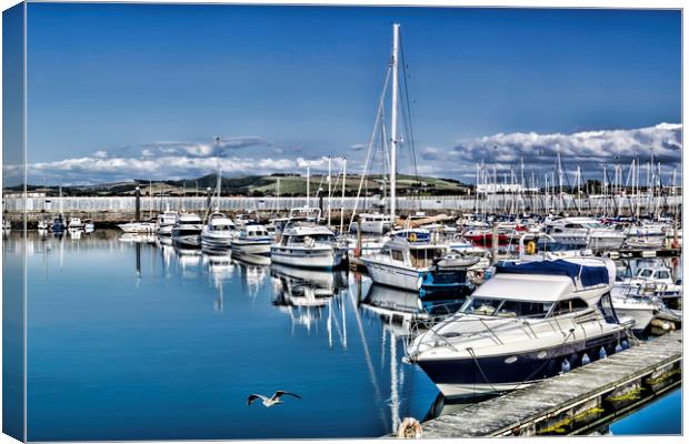 Troon Marina Canvas Print by Valerie Paterson