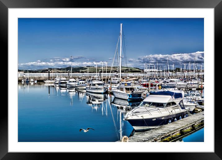 Troon Marina Framed Mounted Print by Valerie Paterson