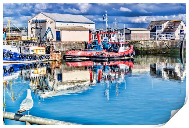 Troon Harbour  Print by Valerie Paterson