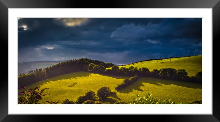 Evening on the Brendon Hills Framed Mounted Print by Mike Lanning