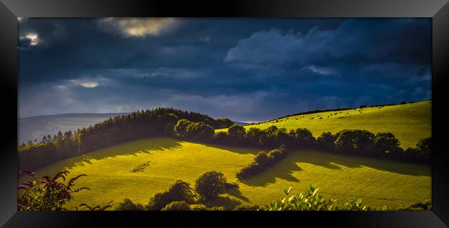 Evening on the Brendon Hills Framed Print by Mike Lanning