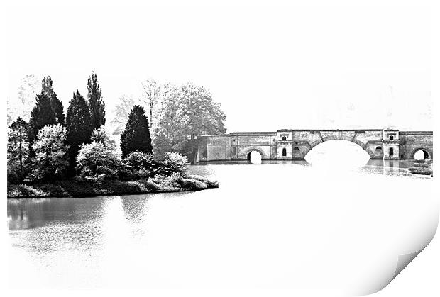 The Grand Bridge, Blenheim Park Print by Karen Martin