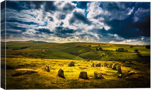 The Nine Maidens, Dartmoor Canvas Print by Mike Lanning