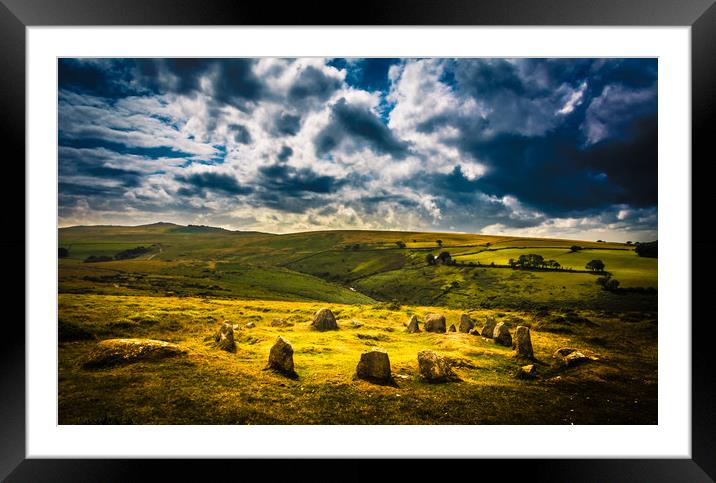 The Nine Maidens, Dartmoor Framed Mounted Print by Mike Lanning