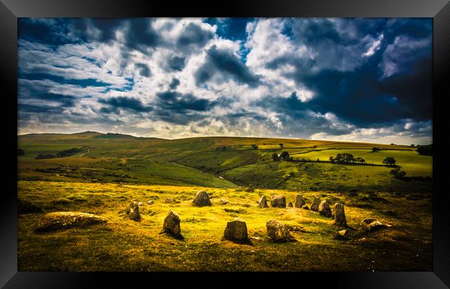 The Nine Maidens, Dartmoor Framed Print by Mike Lanning