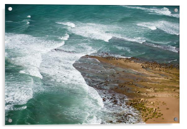 PORTUGAL ALGARVE LUZ BEACH ATLANTIC OCEAN Acrylic by urs flueeler