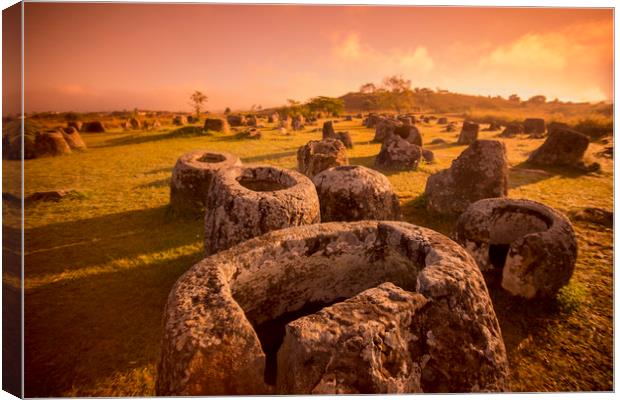 LAO PHONSAVAN PLAIN OF JARS Canvas Print by urs flueeler