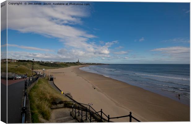The Steps down to Tynemouth Long Sands Canvas Print by Jim Jones