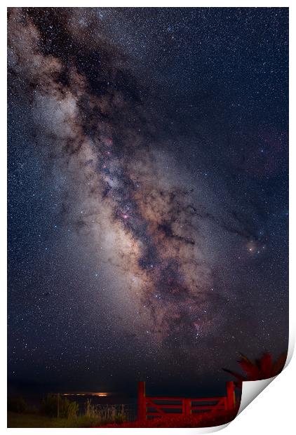 The Glorious Milky Way Setting at Sao Miguel, Azor Print by Pere Sanz