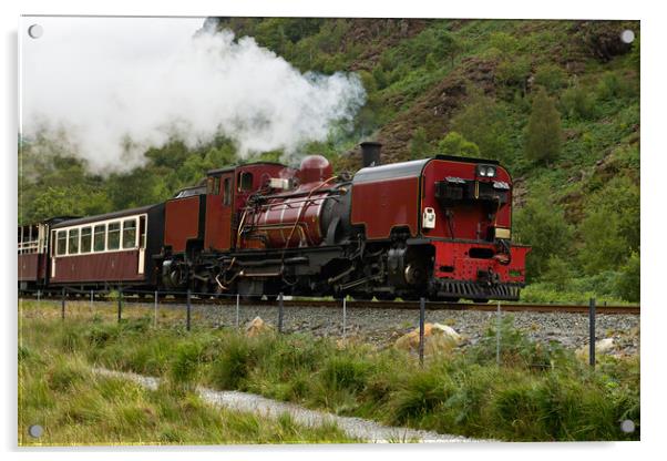 Steam train in Snowdonia, Wales Acrylic by Pere Sanz