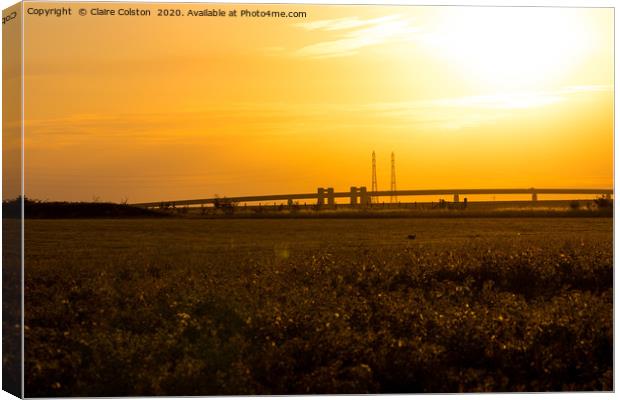 Isle of Sheppey Bridge Canvas Print by Claire Colston