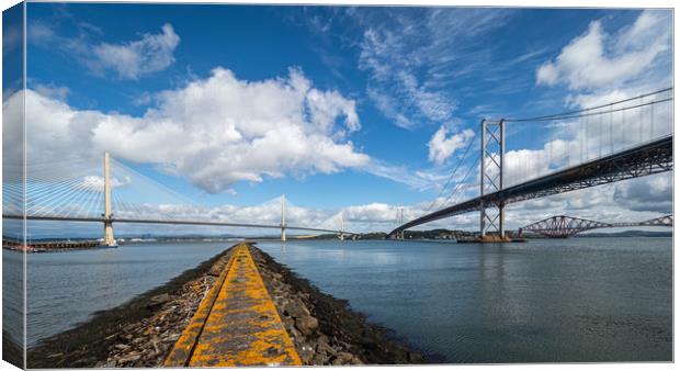 The Three Forth Bridges in Scotland Canvas Print by George Robertson