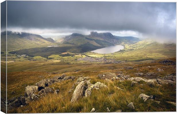Beautifull sunny landscape in Snowdonia, Wales, UK Canvas Print by Pere Sanz