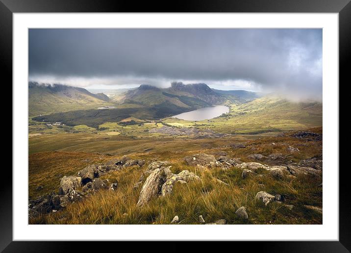Beautifull sunny landscape in Snowdonia, Wales, UK Framed Mounted Print by Pere Sanz