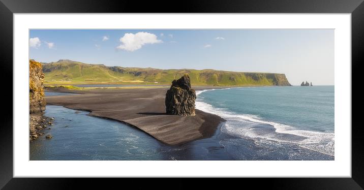 Prominent Sea Stack  Kirkjufjara beach, Iceland Framed Mounted Print by Pere Sanz
