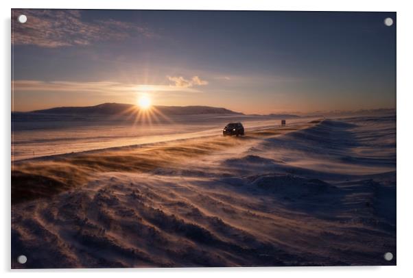 Iceland Sunset Acrylic by Ashley Chaplin